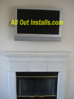 AllOutInstalls.com Flat Screen TV and Sound Bar mounted above Fireplace