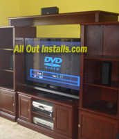 AllOutInstalls.com Flat Screen TV on A/V Furniture