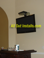 AllOutInstalls.com Flat Screen TV and Glass Shelf mounted on wall