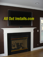 AllOutInstalls.com Flat Screen TV mounted above Fireplace